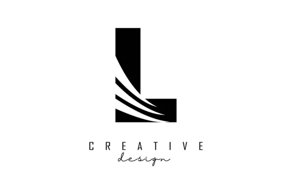 Logo Noir Lettre Avec Lignes Directrices Design Espace Négatif Lettre — Image vectorielle