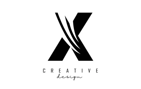 Logo Lettre Noire Avec Lignes Directrices Design Espace Négatif Lettre — Image vectorielle