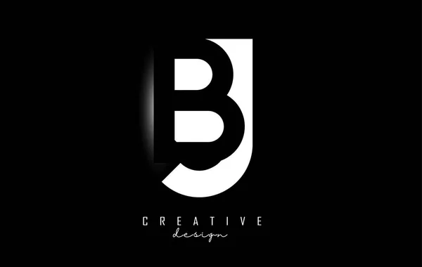 Letters Logo Black White Negative Space Design Black Background Letters — Stock Vector