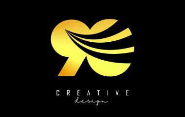 Önde gelen çizgiler ve yol konsepti tasarımlı, 90 numaralı Altın Yaratıcı logosu. Geometrik dizaynlı bir mektup. Sayılı ve yaratıcı kesikli Vektör Resimleri.