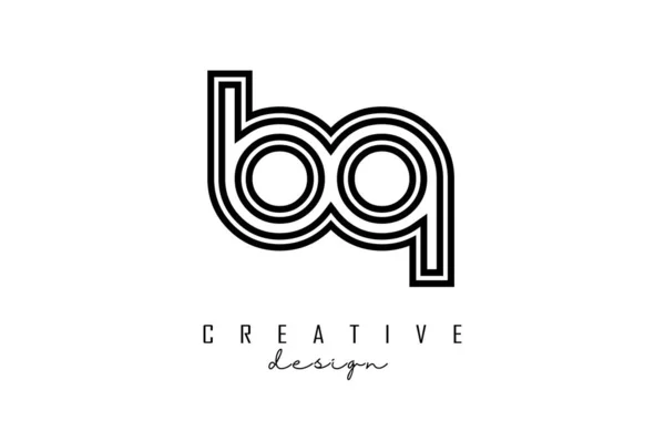 Grandes Lignes Lettres Logo Avec Design Minimaliste Lettres Design Élégant — Image vectorielle