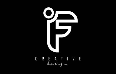 Nokta ve gradyan tasarımlı beyaz F harfi logosu. Geometrik tasarımlı Vektör Resimleri.