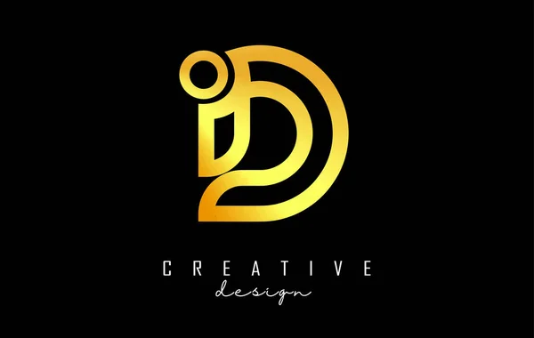 Décrivez Logo Lettre Dorée Avec Point Dégradé Illustration Vectorielle Avec — Image vectorielle