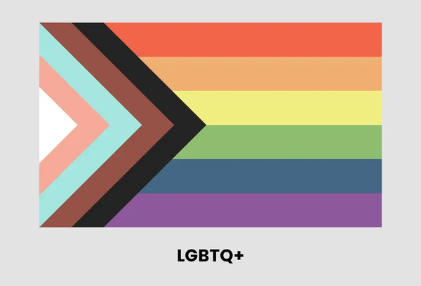 LGBTQ plus Flaggendesign. Regenbogen-Rechteck, lesbische, schwule, bisexuelle, transsexuelle und queere Bewegung. — Stockvektor