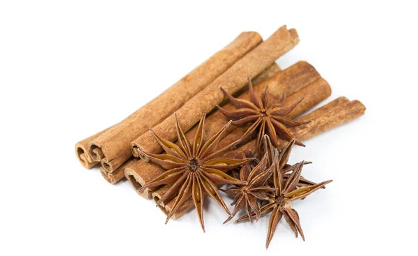 Cinnamon with anise isolated — Stock Photo, Image
