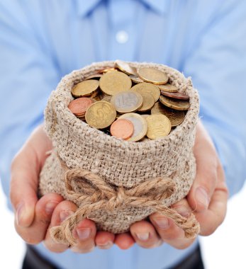euro madeni paralarla para tutan adam el çantası