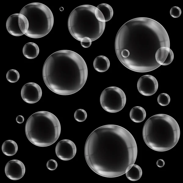 Bubbles on black background — Stock Photo, Image