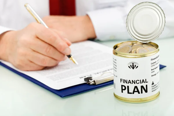 Koncepcja planu finansowego — Zdjęcie stockowe