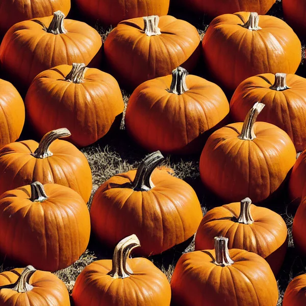 Autumn Pumpkin Thanksgiving Background - seamless tileable pattern of orange pumpkins