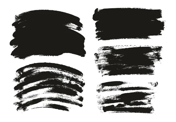 ラウンドスポンジ薄いアーティストブラシ長い 湾曲した背景ミックス高詳細抽象ベクトル背景ミックスセット — ストックベクタ
