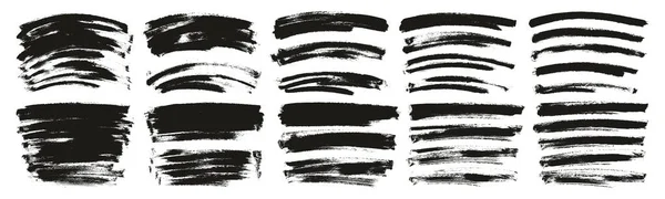 ラウンドスポンジ薄いアーティストブラシ長い 湾曲した背景ミックス高詳細抽象ベクトル背景ミックスセット — ストックベクタ