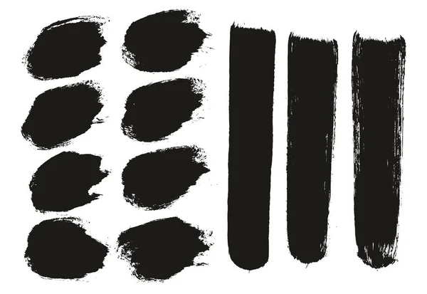 ラウンドブラシ厚さ短い背景 直線ミックスアーティストブラシ高詳細抽象ベクトル背景ミックスセット — ストックベクタ