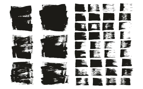 フラットスポンジ薄いアーティストブラシ短い背景 直線ミックス高詳細抽象ベクトル背景ミックスセット — ストックベクタ