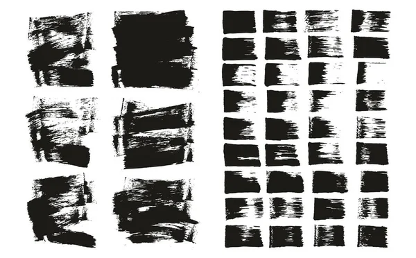 フラットスポンジ薄いアーティストブラシ短い背景 直線ミックス高詳細抽象ベクトル背景ミックスセット — ストックベクタ