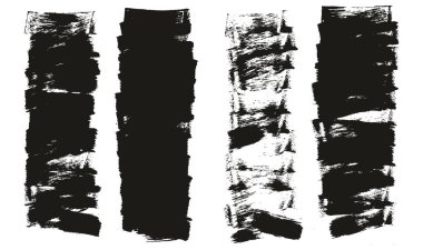 Flat Sponge Thin Artist Brush Short Background High Detail Abstract Vector Background Set 