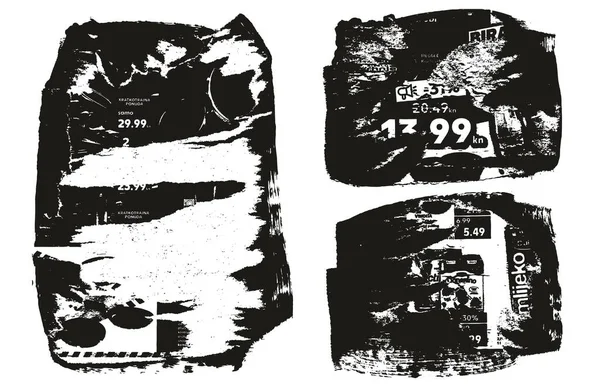 Fond Papier Déchiré Déchiré Grunge Punk Style Ensemble Fond Vectoriel — Image vectorielle