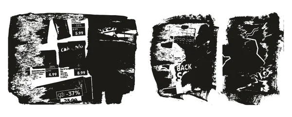 Fond Papier Déchiré Déchiré Grunge Punk Style Ensemble Fond Vectoriel — Image vectorielle