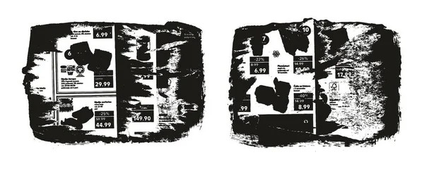 Rippad Vridna Papper Bakgrund Grunge Punk Style Hög Detalj Abstrakt — Stock vektor