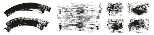 フラットペイントブラシ薄い曲線 短い背景高詳細抽象ベクトル背景セット — ストックベクタ