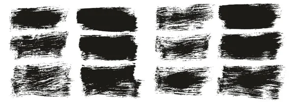 フラットペイントブラシ厚さ短い背景高詳細抽象ベクトル背景メガセット — ストックベクタ