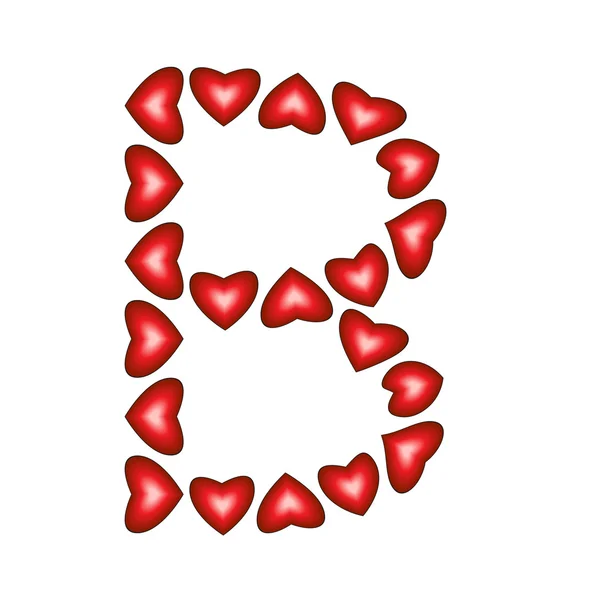 Letter B made of hearts — Stock Vector