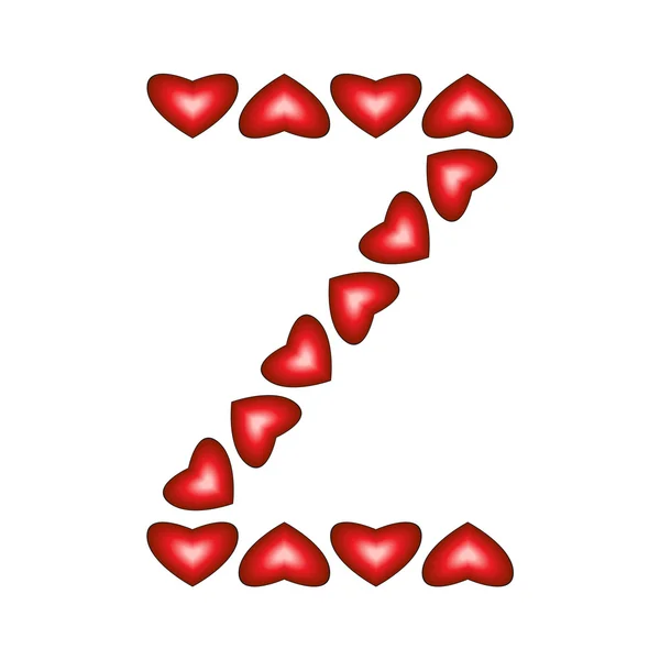 Буква Z из сердец — стоковый вектор