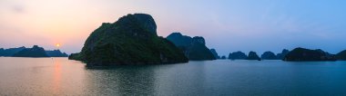 gün batımı, halong Körfezi, panorama