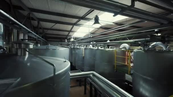 Juice Production Equipment Modern Factory Equipment Made High Quality Stainless — Stock Video
