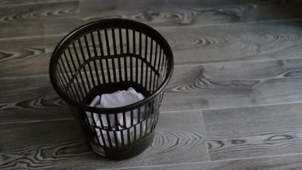 Old Documents Removed Paper Bucket Discarded Sheets Paper — Stockvideo