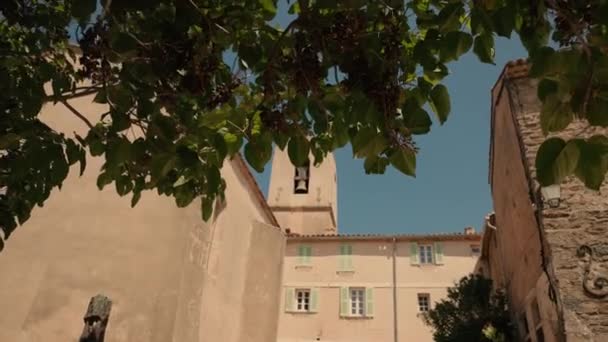 Ancient Building Bell Wonderful Architecture Lantern Wall Wind Moves Leaves — Video