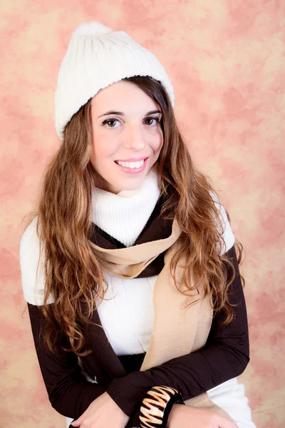 Kız portre kış elbiseleri — Stok fotoğraf