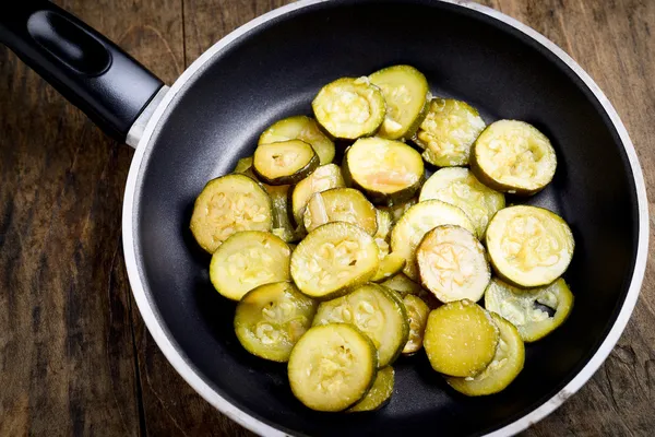 Zucchini cooked in a pan — Stock Photo, Image