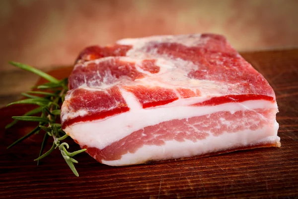 Seasoned bacon - pancetta stagionata — Stock Photo, Image