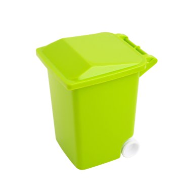 yeşil çöp üzerinde beyaz izole