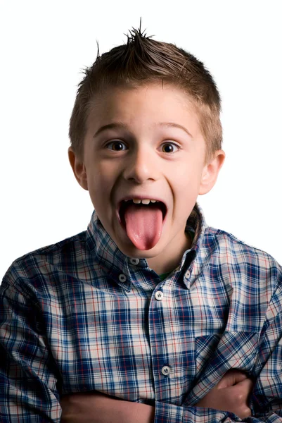 Lengua de niño aislada en blanco — Foto de Stock