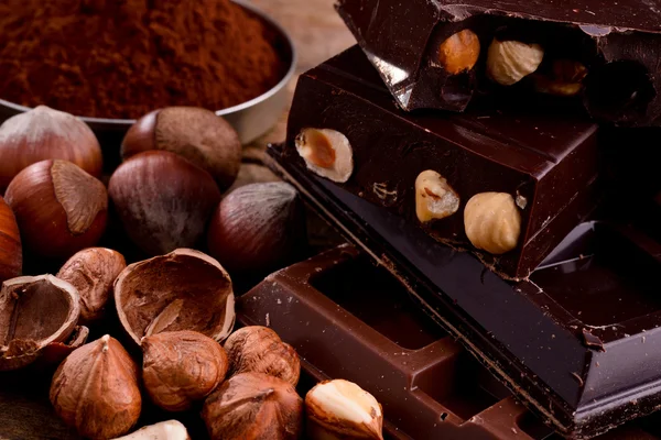 Çikolata ve malzemeler — Stok fotoğraf