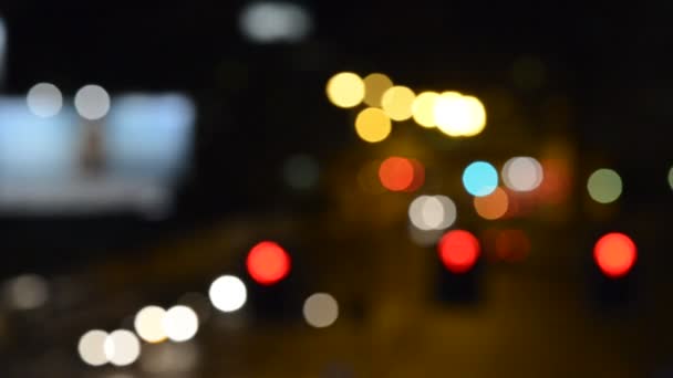 Nachtlicht in der Stadt — Stockvideo