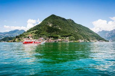 Mount Isola Island, Iseo lake, Brescia, Lombardy, italy clipart