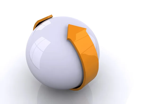 Sphere with 3d arrow — Stock Photo, Image