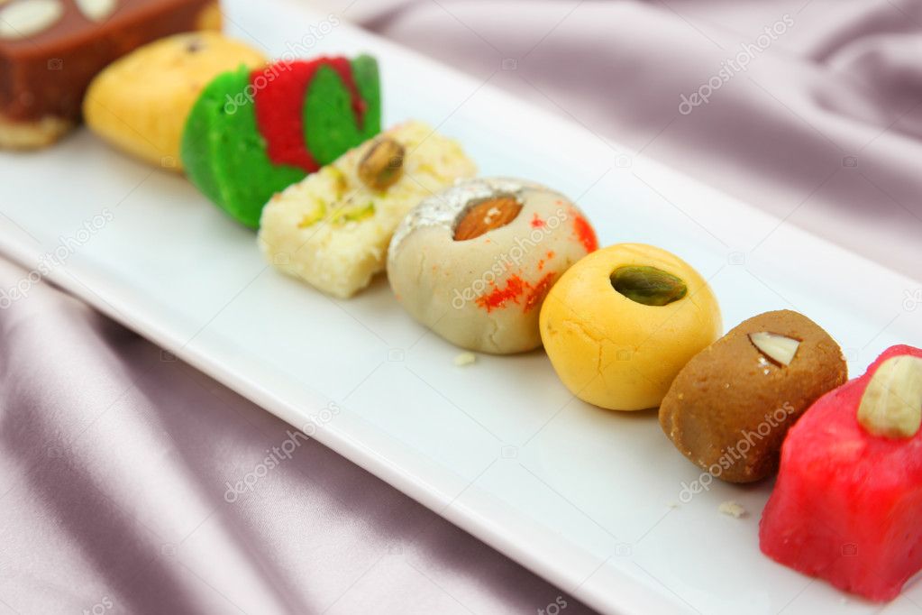 Colorful Indian sweets