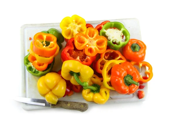 Cut bell peppers — Stock Photo, Image