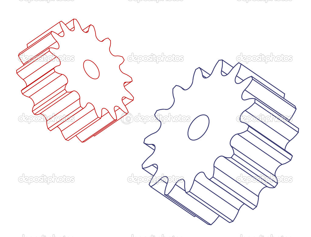 Two spur gears — Stock Photo © snehitdesign #32440985