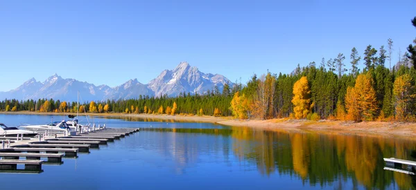 De Grand Tetons boven u uit — Stockfoto