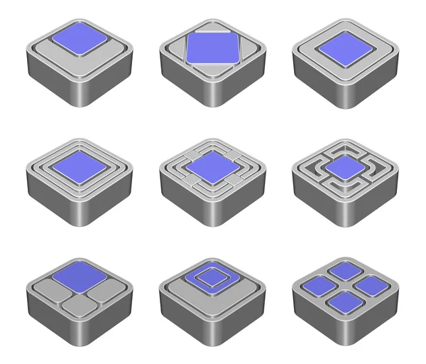 3D μεταλλικά εικονίδια — Φωτογραφία Αρχείου