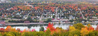 Houghton, MI -Oct 3,2020: Houghton has been listed as one of the 100 Best Small Towns in America and is fifth largest city in Michigan upper peninsula. clipart