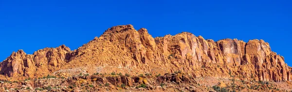 Panoramic View Red Rock Cliffs Called Castle Capitol Reef National — Stock Photo, Image