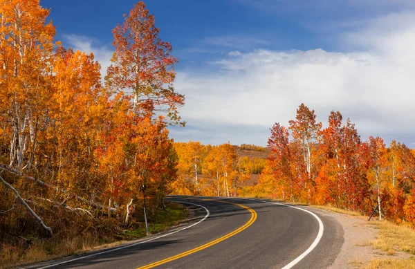 Utah Hwy Est Une Route Pavée Deux Voies Qui Traverse — Photo