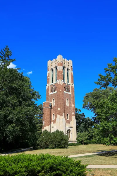 East Lansing August 2020 Historic Beaumont Tower Structure Campus Michigan — Stock Photo, Image