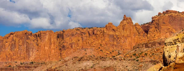 Panoramic View Sedimentary Rock Formation Capitol Reef National Park Utah — Stock Photo, Image