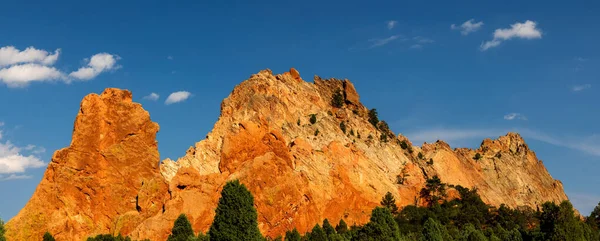 Panoramic View Red Rock Formations Garden Gods Colorado — Stock Photo, Image